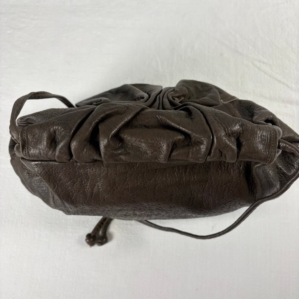 Vintage 1980s Marco Avane Brown Leather Sculptural Frame Shoulder Bag Minimalist - Picture 5 of 11